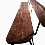 Rustic-Style Reclaimed Trough Bench With Metal Legs 1 small