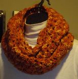 Crochet Burned Orange Infinty Hat And Scarf 1 small