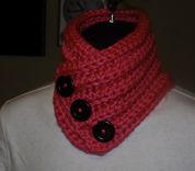 Pink Button Neck Warmer 1 small