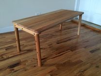Reclaimed Red Oak Mid-Century Modern Inspired Coffee Table 2 small
