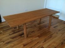 Large Reclaimed Red Oak Mid-Century Modern Inspired Coffee Table 2 small