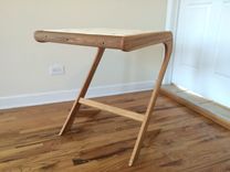 Small Mid Century Modern Style Reclaimed Red Oak Cantilever Desk 2 small