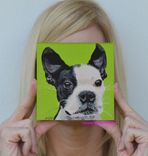 Pet Portrait, Boston Terrier, Custom Pet Portrait, Personalized Dog Art 1 small