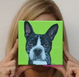 Boston Terrier Custom Pet Portrait Pet Painting Art Painted Pet Portrait Dog Art Dog Painting 1 small