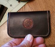 Cordovan Leather Card Wallet With Embossed Celtic Knot 1 small