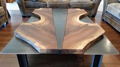Live Edge Walnut/Steel Large Coffee Table 2 small