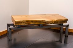 Live Edge Cedar Slab Coffee Table On Industrial Steel Base 2 small