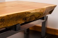 Live Edge Cedar Slab Coffee Table On Industrial Steel Base 3 small