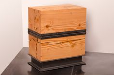 Side Table | Double Stack Fir Beam & Industrial Steel 1 small