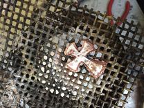Religious Pendant Cross In Copper And Sterling Silver 3 small