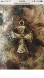 Religious Pendant Cross In Copper And Sterling Silver 1 small