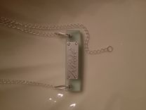 Lucite Necklace Nameplate With Silver Plate Personalizled Nameplate 2 small