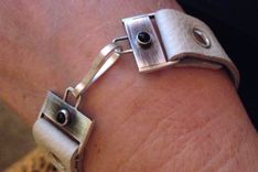 Leather And Sterling Silver Bracelet With Black Onyx 1 small