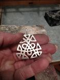 Irish Celtic Knot Pendant In Sterling Silver With Leather Cord 3 small
