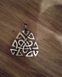 Irish Celtic Knot Pendant In Sterling Silver With Leather Cord 4 small