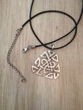 Irish Celtic Knot Pendant In Sterling Silver With Leather Cord 1 small