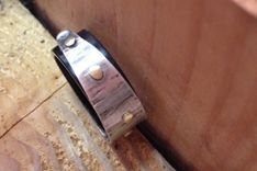 Black Acrylic And Metal Men's Rings 2 small