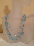 Handmade Aquamarine Faceted Necklace With 14k Gold 2 small