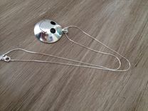 Denise's Silver Smiley Face Pendant W/Shadowbox Eyes-Smile 3 small