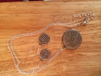 Chinese Symbol Jewerly - Chinese Pendant With Matching Earrings 1 small