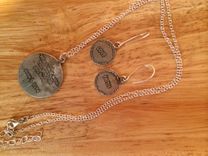 Chinese Symbol Jewerly - Chinese Pendant With Matching Earrings 2 small