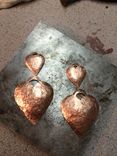 Copper Heart Earrings 2 small