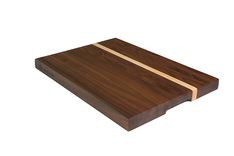 Walnut Cutting Board With Offset Maple Stripe, Edge Grain 3 small