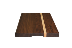Walnut Cutting Board With Offset Maple Stripe, Edge Grain 4 small