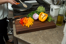 Walnut Cutting Board With Offset Maple Stripe, Edge Grain 5 small