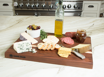 Walnut Cutting Board With Offset Maple Stripe, Edge Grain 6 small