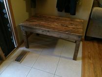 Rustic, Reclaimed, Pallet Coffee Table/Entryway Bench 1 small