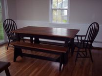 Shaker Farm Table With Solid Maple Top W/ Maple Matching Bench 1 small
