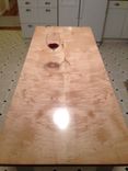 Quilted Book Matched Figured Maple Farm Table 60 1 small