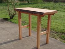 Douglas Fir Live Edge Bar Height Slab Table 1 small
