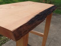 Douglas Fir Live Edge Bar Height Slab Table 2 small