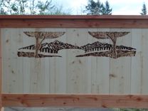 Customized Hand Carved Western Red Cedar Garden/ Address Sign 6 small