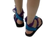 Sensationwear Custom Scarf Ankle Tie Flip Flops For Women 3 small