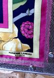 Adrienne Landau Studio Navy Floral Insect Silk Scarf Framed Art 2 small