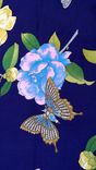 Adrienne Landau Studio Navy Floral Insect Silk Scarf Framed Art 5 small