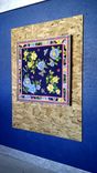 Adrienne Landau Studio Navy Floral Insect Silk Scarf Framed Art 6 small