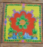 Versace Silk Scarf Art Framed In Vintage Pallet Wood 1 small