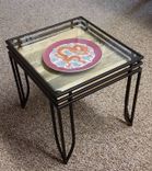 Mid Century Style Vintage Pallet Glass Top End Or Side Table 1 small