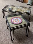Mid Century Style Vintage Pallet Glass Top End Or Side Table 2 small