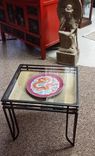 Mid Century Style Vintage Pallet Glass Top End Or Side Table 4 small