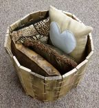 Pallet Wood Round Bin Hand Knotted With Rope Twine 1 small