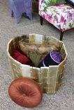 Pallet Wood Round Bin Hand Knotted With Rope Twine 5 small
