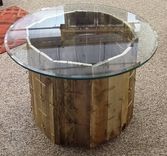 Pallet Wood Round Bin Hand Knotted With Rope Twine 6 small