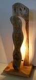 Hand Made Wood Pallet Plank Art Sculpture Table Lamp With Edison Bulb 6 small