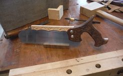 Ornate Wood Backed Dovetail Saw 1 small