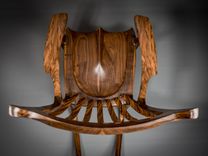 Walnut & Zebrawood Handshake Rocking Chair 6 small